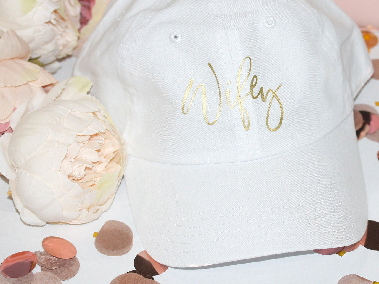Personalized soft top baseball hat for bride and bridesmaids
