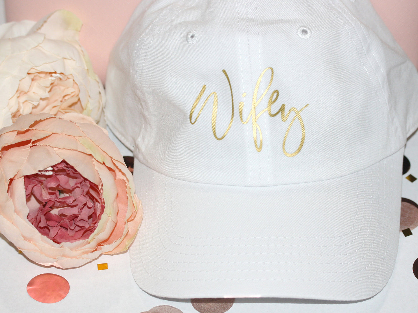 Personalized soft top baseball hat for bride and bridesmaids