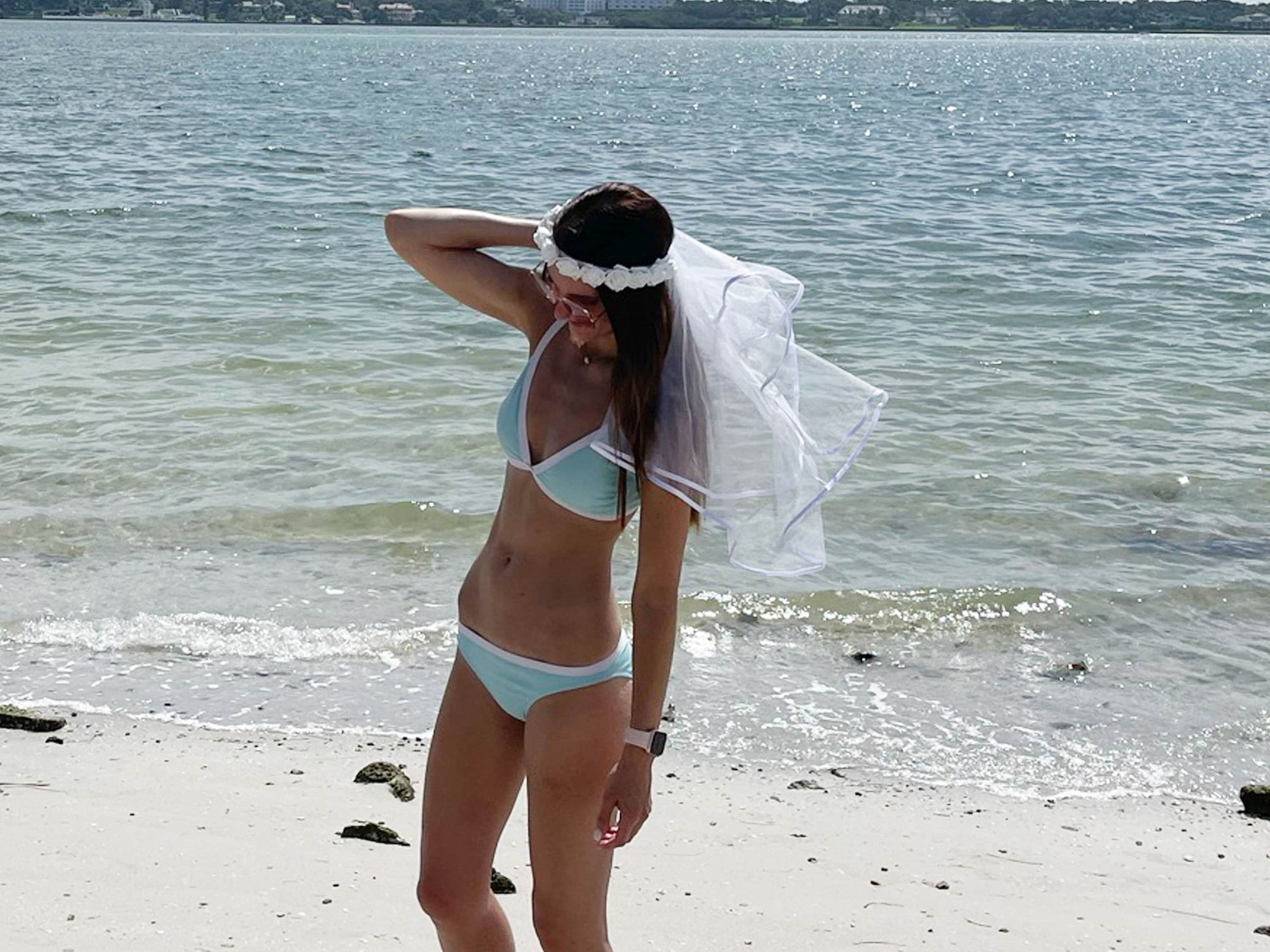 Flower crown with veil