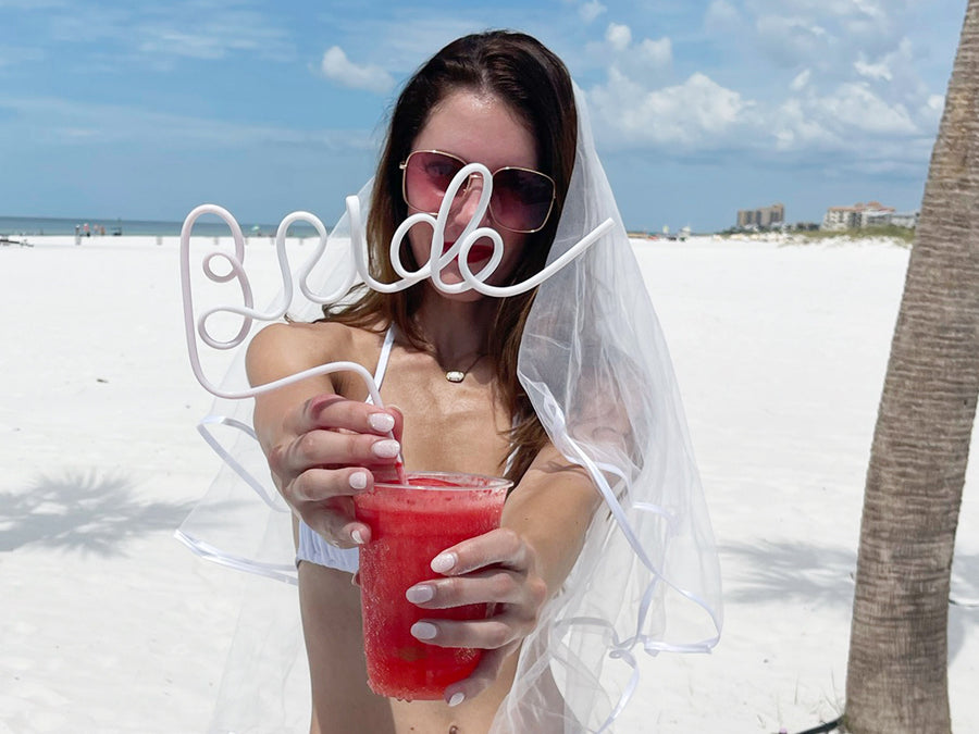 XL Bride + Babe =+ Diamond Bachelorette Party Straws