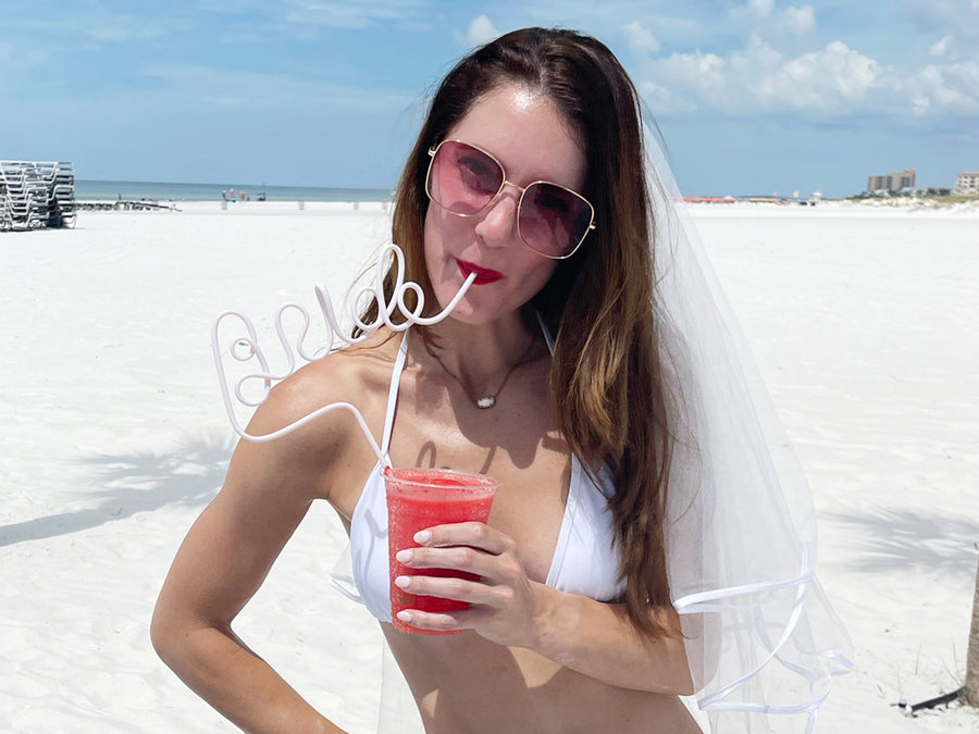 XL Bride + Babe =+ Diamond Bachelorette Party Straws