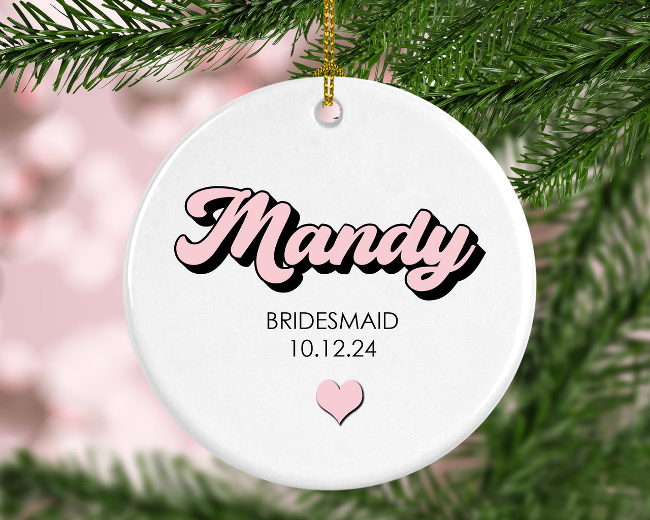 Personalized Bridesmaid Proposal Ornament ceramic
