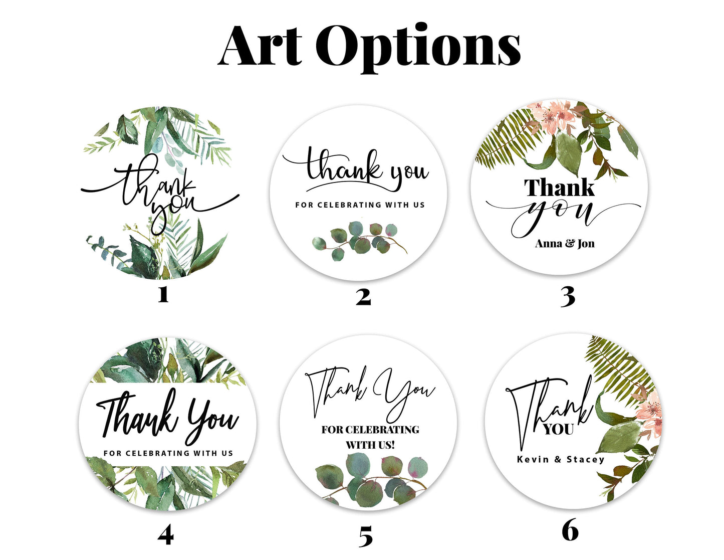 Eucalyptus Wedding Thank you Favor Labels