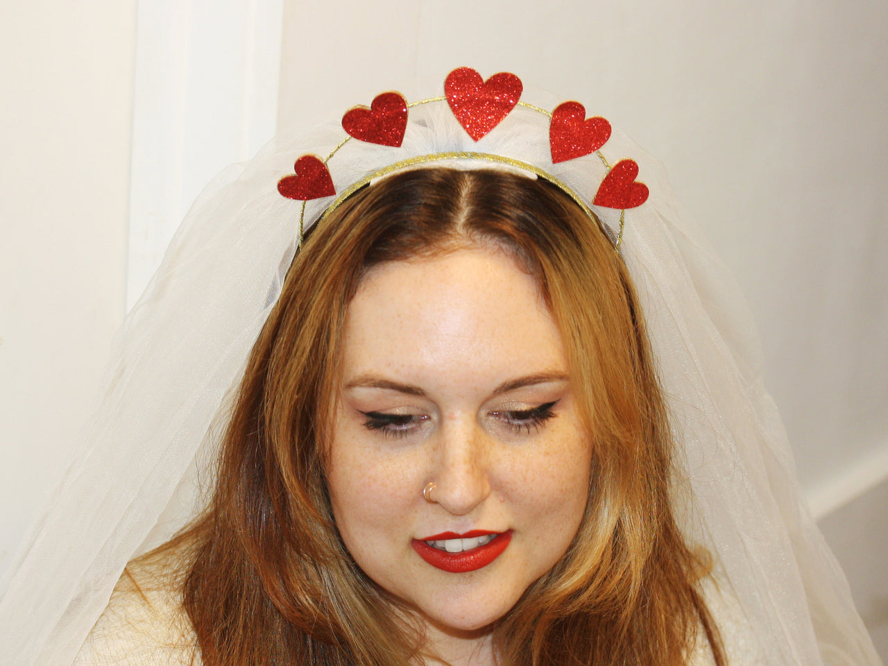 Glitter Stars and Hearts Bachelorette Party Headbands with Veil