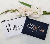 Thumbnail for Personalized Make up Bag with zipper | Zipper pouch for makeup | Toiletry Bag | Gift for her | Best friend gift | Bridesmaid Gifts for women