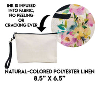 Thumbnail for Personalized Make Up Bag with Zipper and wristlet strap with clip