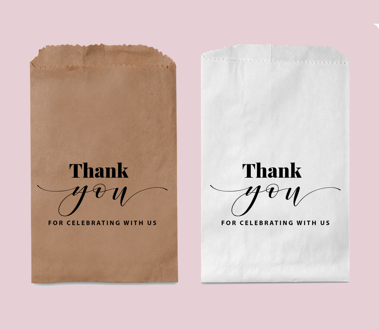 Wedding Favor Bags, Personalized Thank You Paper Bags, Treat Bag, Candy Bar Bag, Goodie Bags