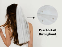 Thumbnail for Pearl Veil and Hair Bow Clip for Bachelorette party