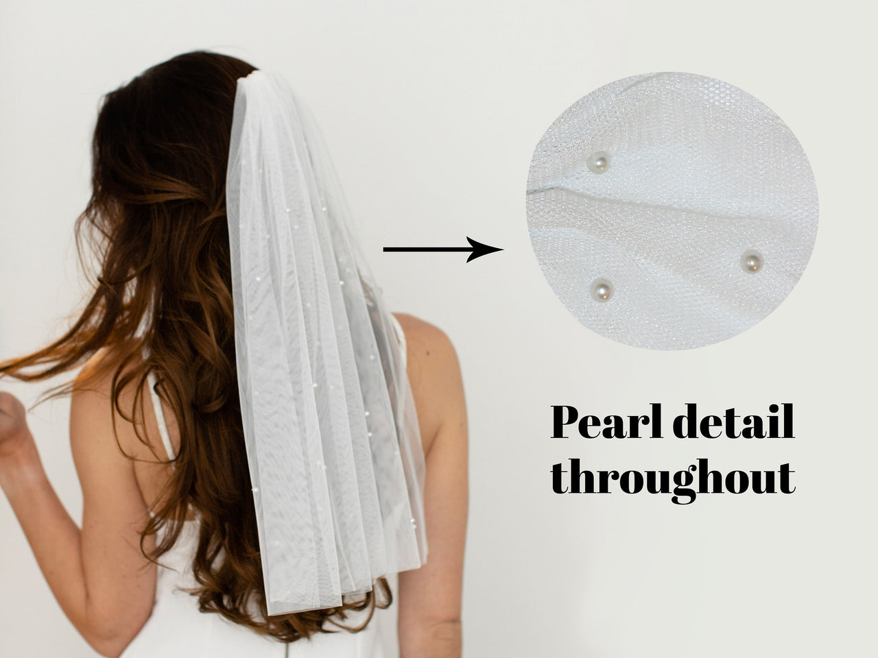 Pearl Veil and Hair Bow Clip for Bachelorette party