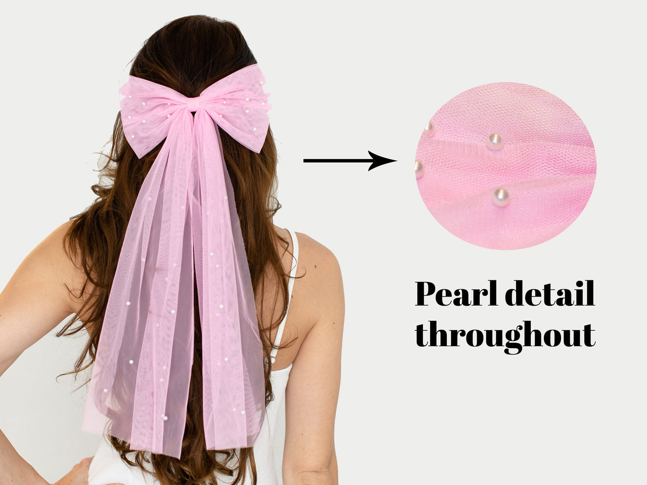 Pearl Veil and Hair Bow Clip for Bachelorette party