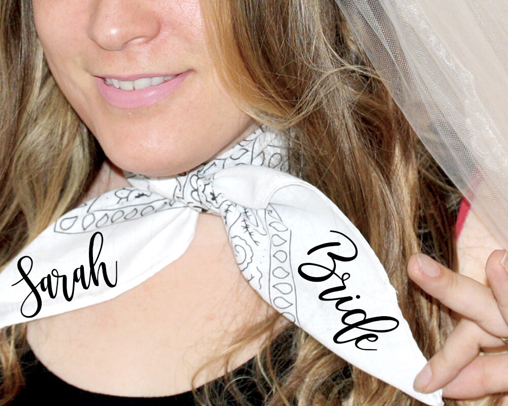 Bridesmaid gifts bandana neckerchief hair scarf wrap