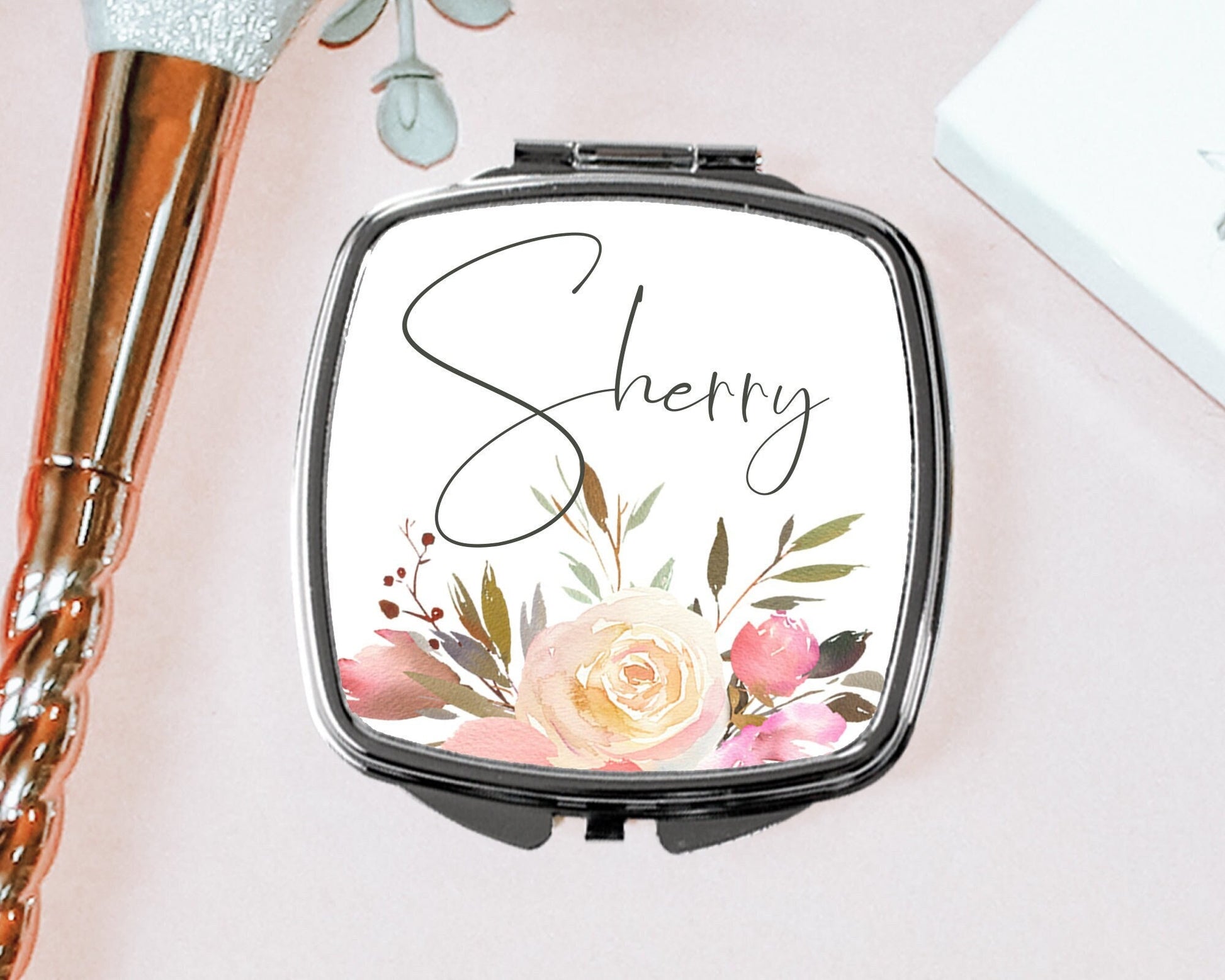 Personalized Bridesmaid Gifts compact mirrors