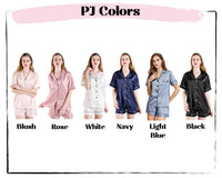 Thumbnail for Personalized Monogram Bridesmaid Satin Pajamas, PJ short set, Pjs for getting ready, set of 5, 6