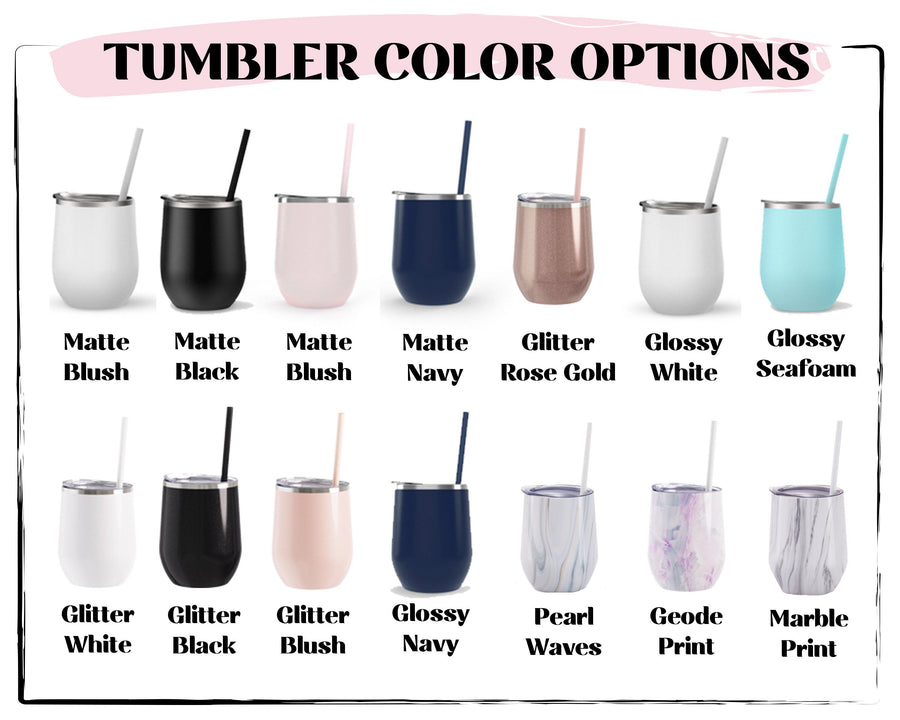 Set of 4 5 6 7 YOU CHOSE QTY metal wine tumbler with lid and straw Bridal shower favors Personalized Bridesmaid Gifts rose gold - MWT4V