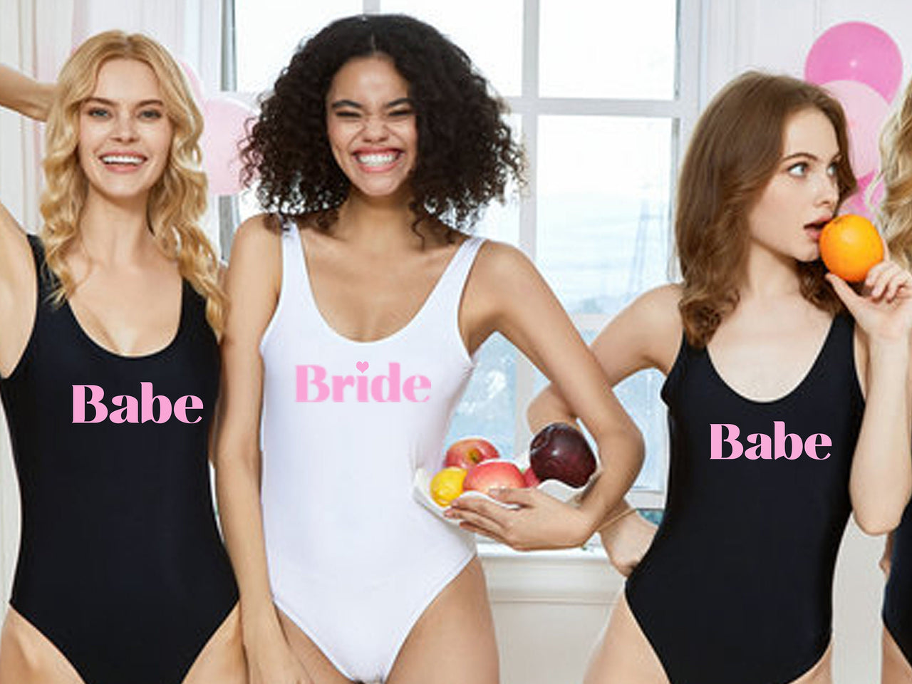 Bride + Babe One Piece Swimsuits With Matching Mirror