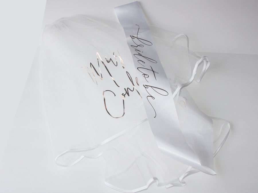 Personalized Veil and sash for Future Mrs