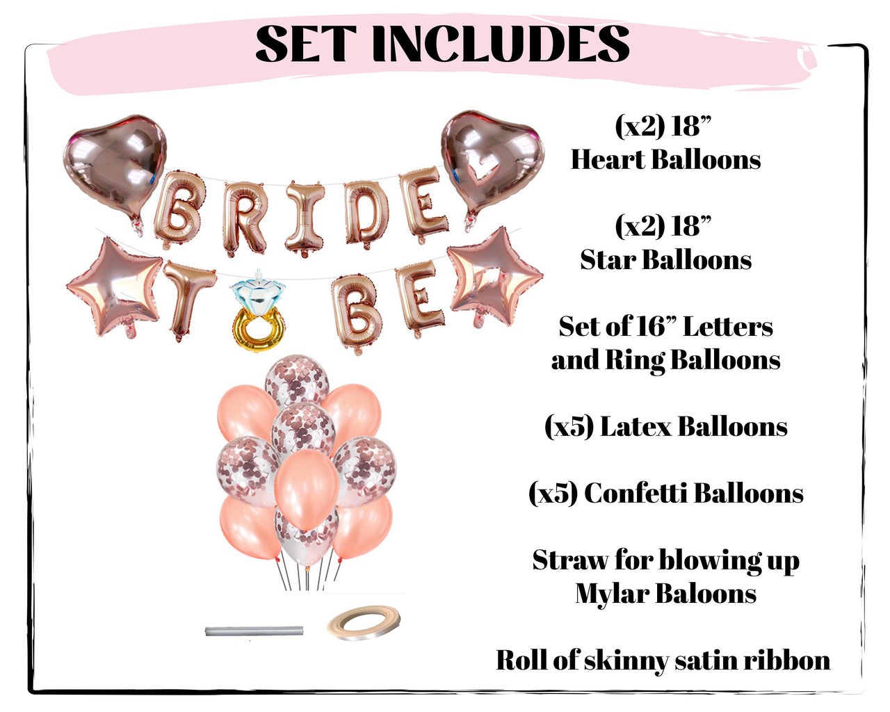 Bride To Be Mylar Balloon Set
