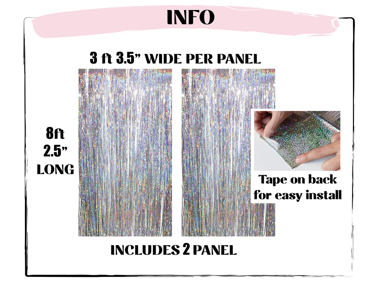 Silver Holographic Foil Curtains
