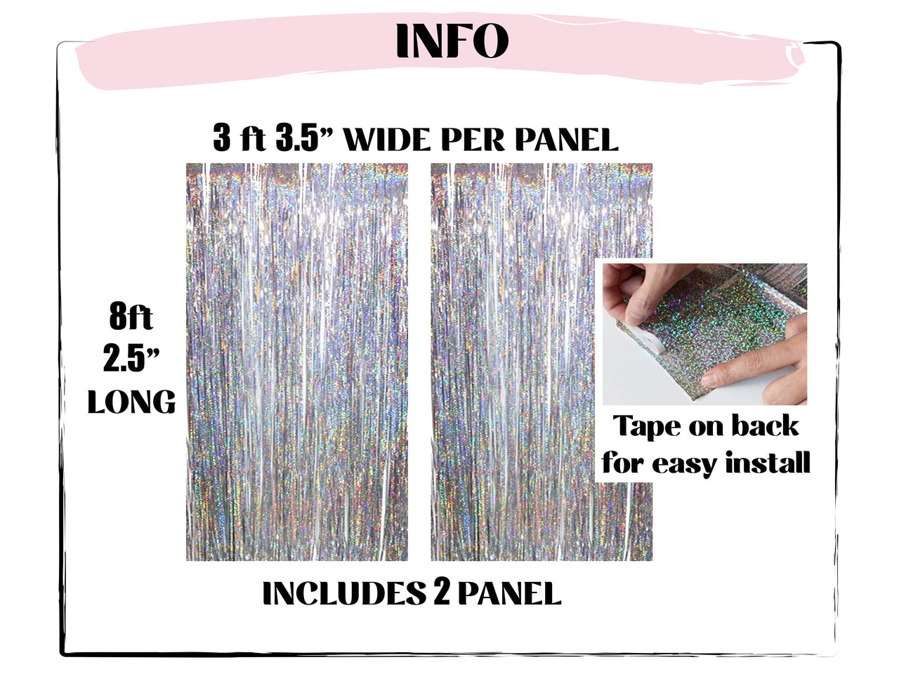 Rose Gold Holographic Foil Curtains