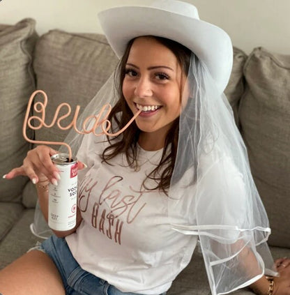 White Cowgirl Hat w/ Veil