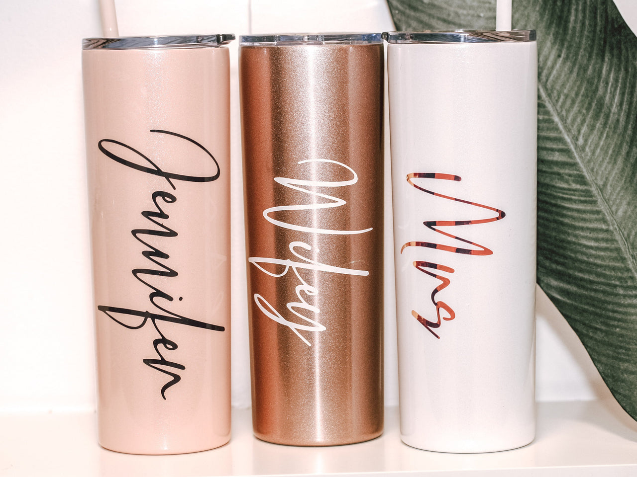 Personalized Tumblers with Lid and Straw