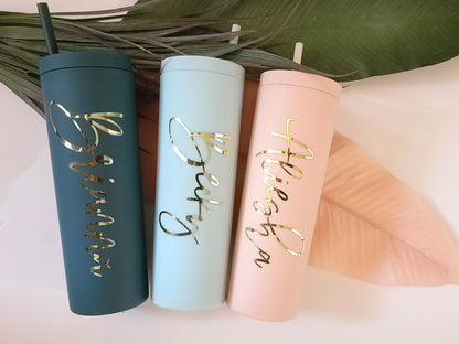 Personalized Tumbler with Lid and Straw