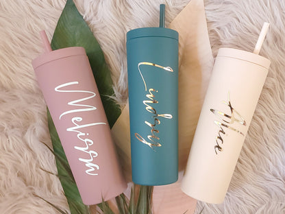 Personalized Tumbler with Lid and Straw