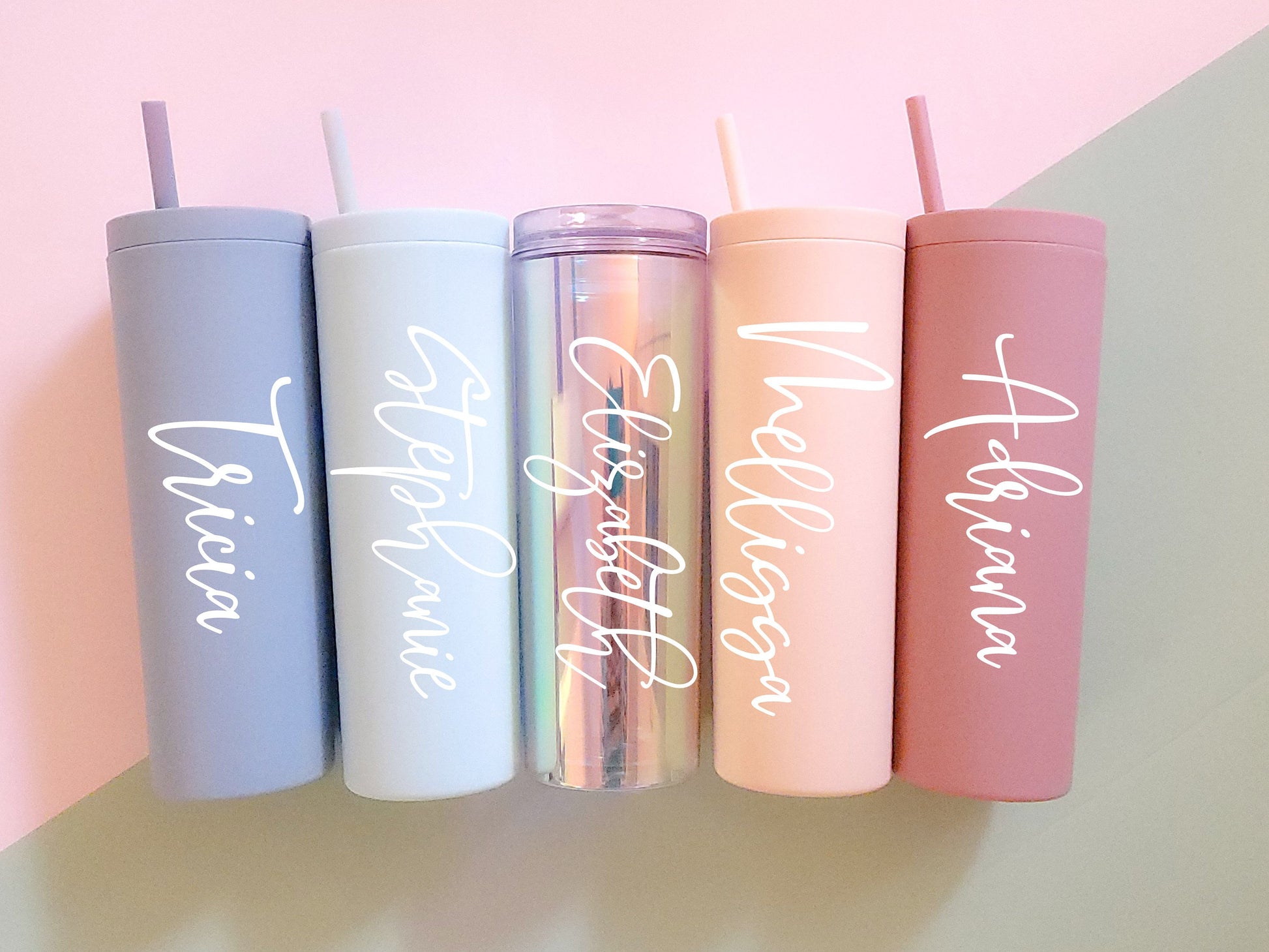 Personalized Tumbler with Lid and Straw