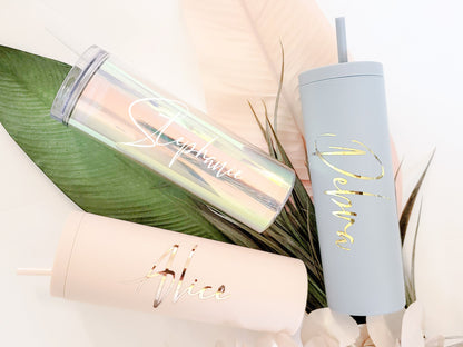 Personalized Tumbler with Lid and Straw