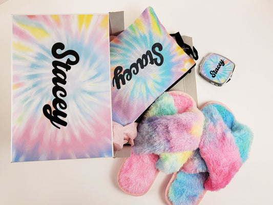 Gift Box Set | Best Friend Gift Box | Secret Santa Christmas Gift Set Gift for Stoners Teacher Coworker teen rave pink tie dye buffalo plaid