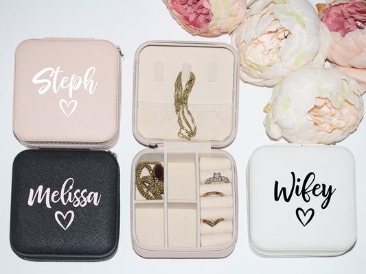 Personalized Travel Jewelry Box with name