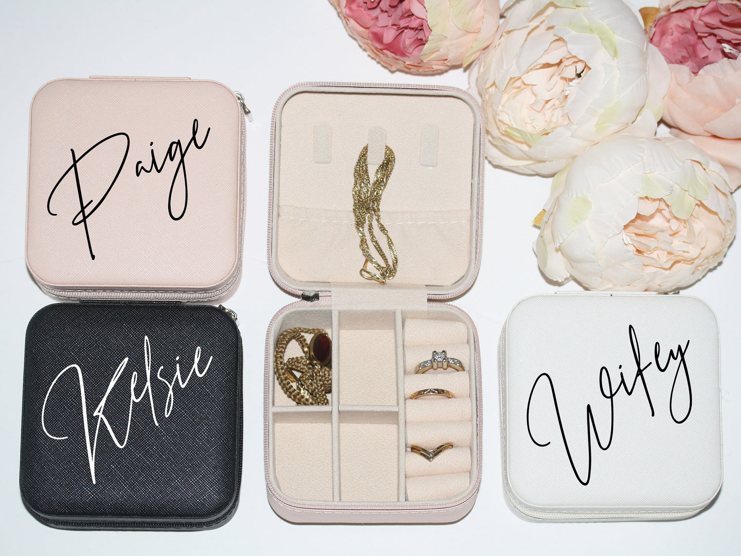 Personalized Travel Jewelry Box with name