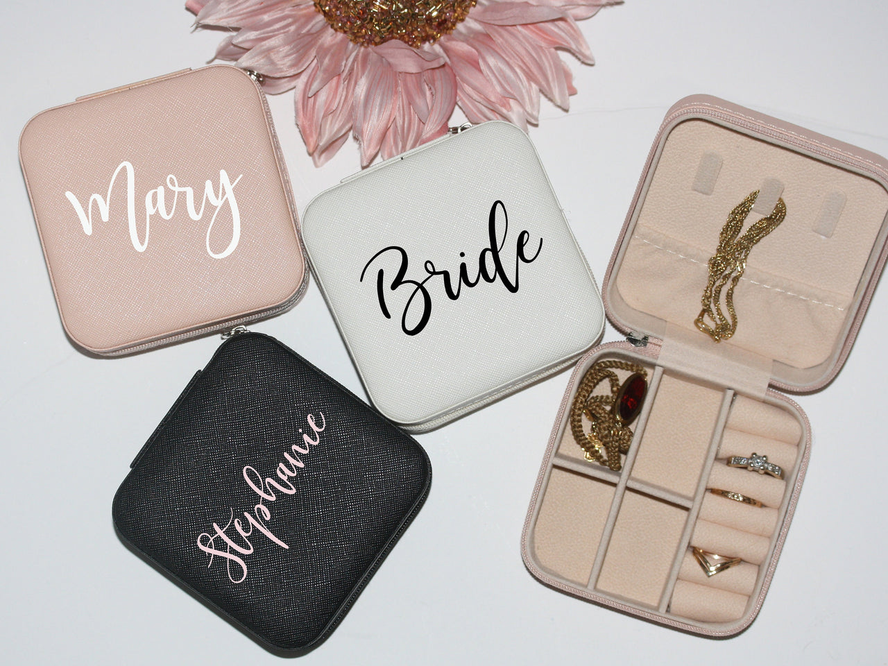 Personalized Travel Jewelry Box with name