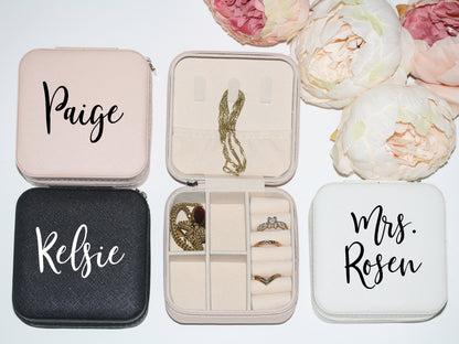 Personalized Travel Jewelry Box with name