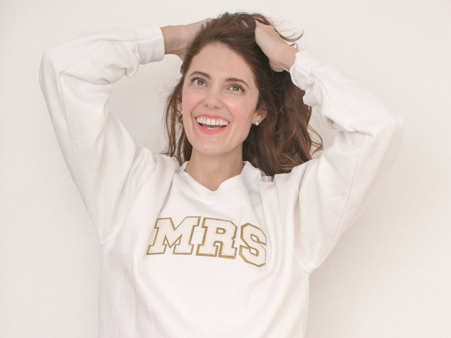 Varsity Letter Patch Crewneck Sweatshirt