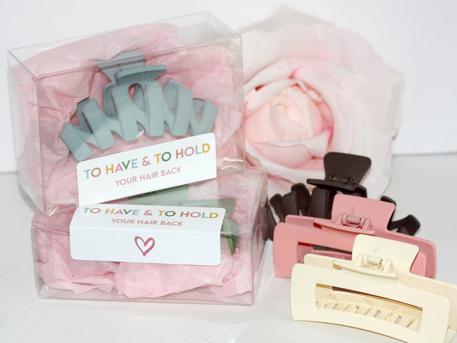 To have and to hold your hair back gift box with hair claw clip Bridesmaid Proposal