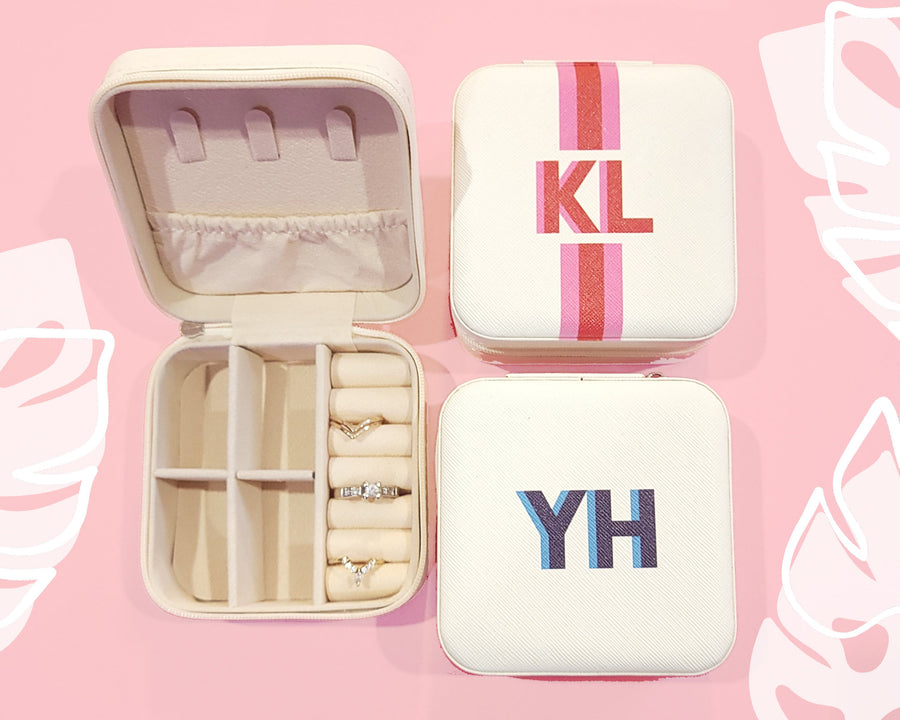 Monogram jewelry organizer for girls trip