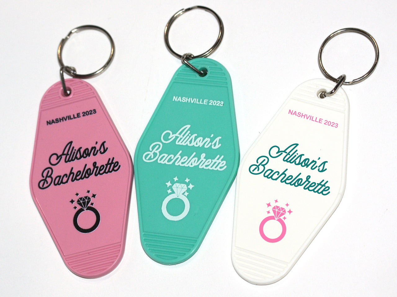 Set of 10 Camp Bachelorette Favors Retro Motel Keychains Custom Glamping Camping Outdoorsy Mountain Bach Adventure Asheville Lake House Tent