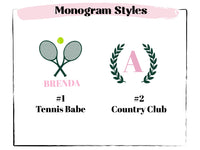 Thumbnail for Monogram Country Club Clutch, Initial Name Bag, Bridesmaid Gift, Custom Preppy Tennis 90's y2k Going Out Party Bag, Personalized Wristlet