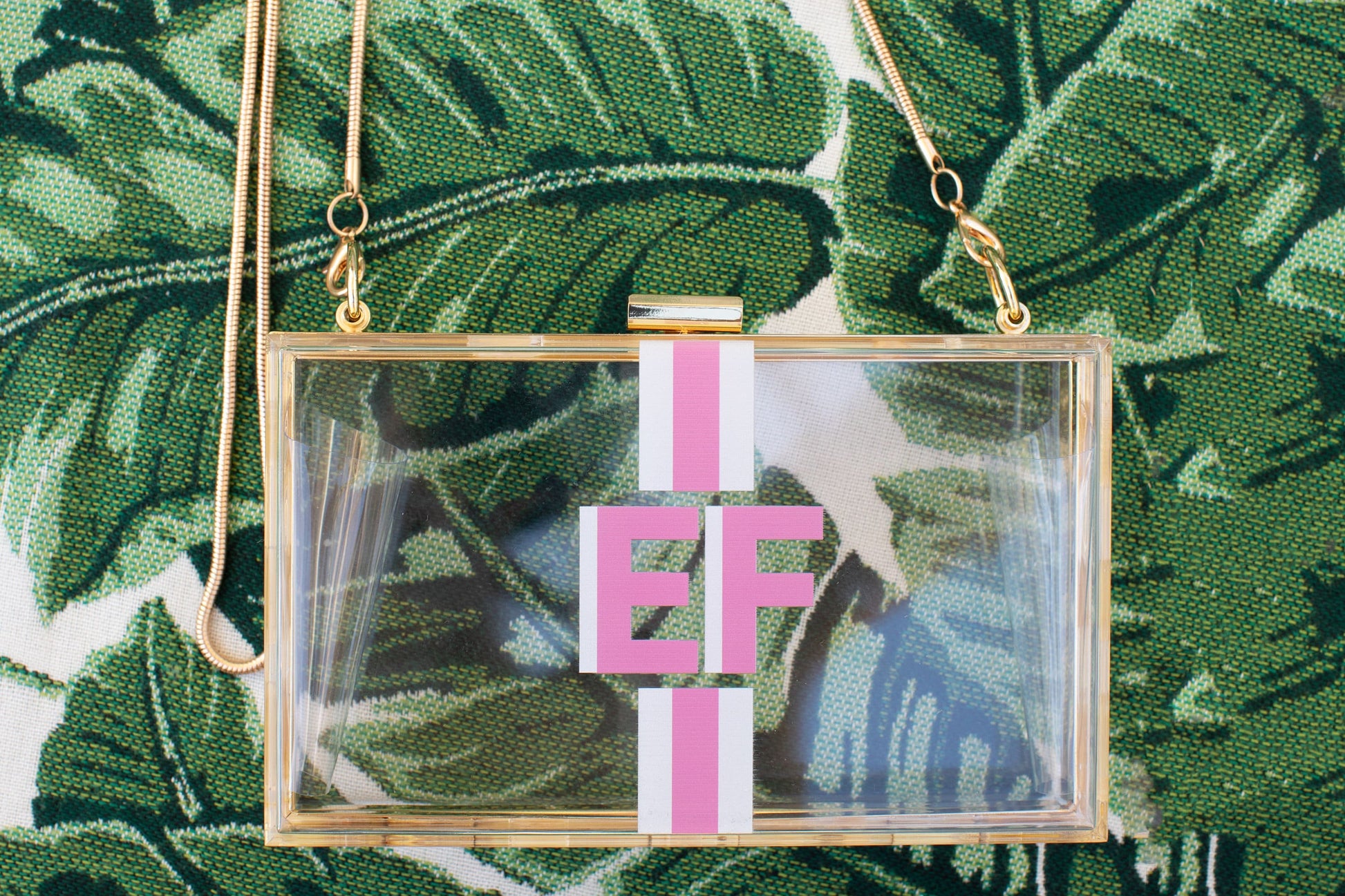 Shadow Monogram Acrylic Clutch Bag