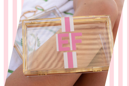 Shadow Monogram Acrylic Clutch Bag