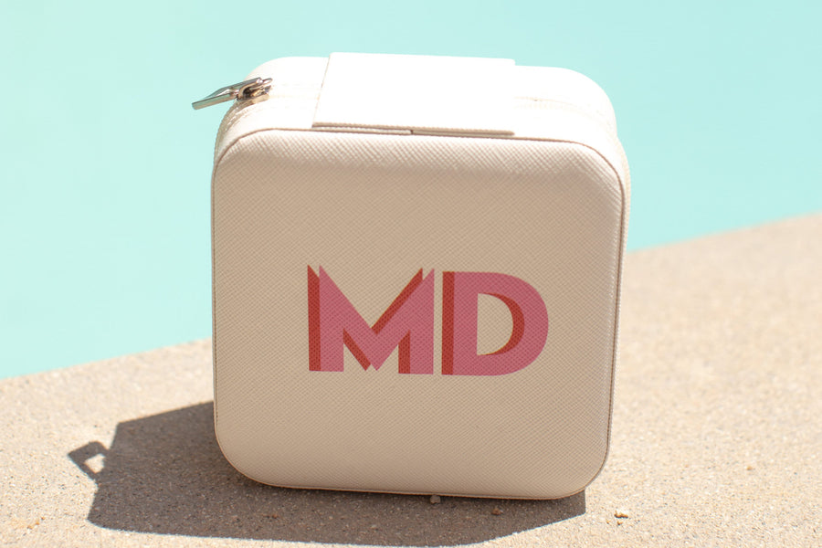 Shadow monogram jewelry case for bridesmaid proposal gift