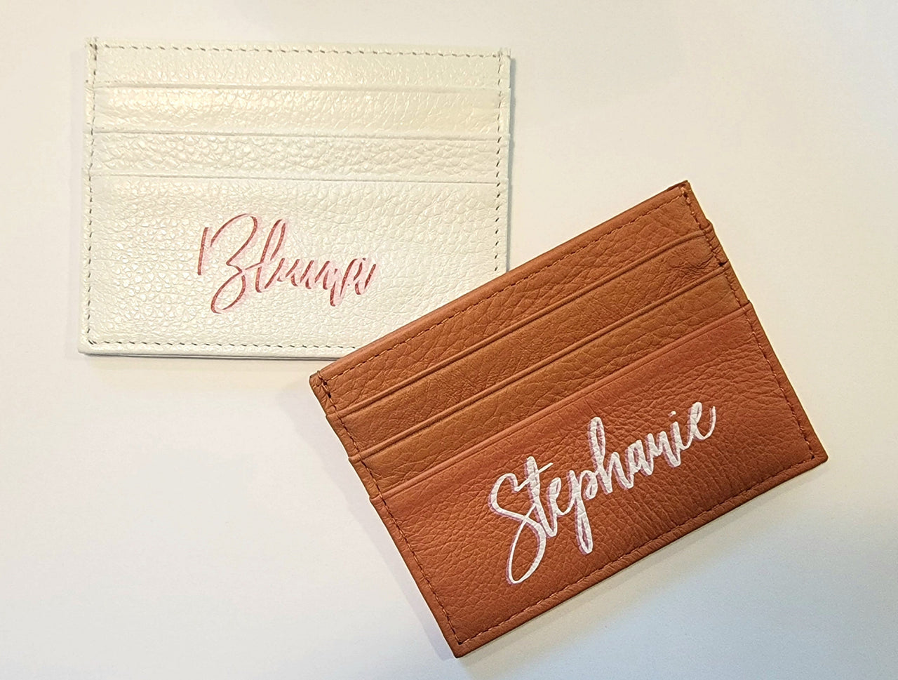 Personalized Slim Card Wallet with printed shadow monogram