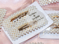 Thumbnail for To have and to hold your hair back Pearl Hair Clip Bridesmaid Proposal